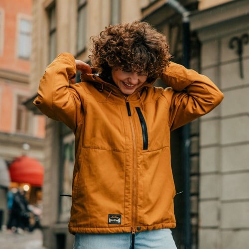A person wearing a jacket.