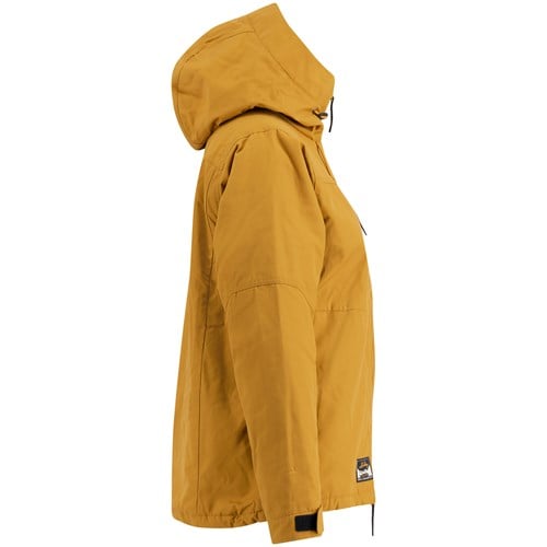 A yellow raincoat with a hood.